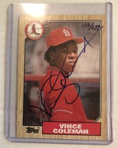 Vince Coleman Signed Autographed 1987 Topps Baseball Card - Topps Certified Auto - £27.96 GBP