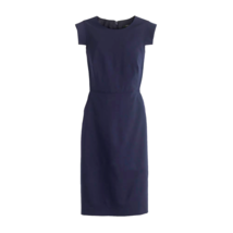 NWT J.Crew Petite Resume Sheath in Navy Blue Italian Stretch Wool Dress 10P $228 - £77.36 GBP