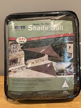 Coolaroo Triangle Shade Sail 11.8&#39; x 11.8&#39; x 11.8&#39; With Ropes Mocha New ... - $34.64