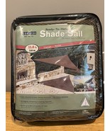 Coolaroo Triangle Shade Sail 11.8&#39; x 11.8&#39; x 11.8&#39; With Ropes Mocha New ... - $34.64