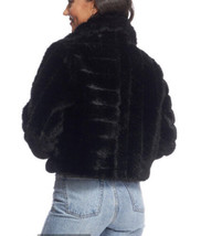 Calvin Klein Faux Mink Fur Coatigan Jacket 3/4 Sleeve Black Size Large NEW - $47.52