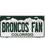 Broncos Colorado State Background Metal License Plate Tag (Broncos Fan) - £11.95 GBP
