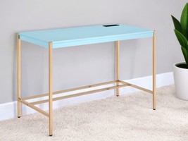 42" Baby Blue and Gold Writing Desk - $5,189.21 MXN