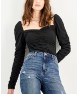 Kingston Grey Juniors&#39; Ruched Sweetheart-Neck Top Black Size XL NWOT - $25.55 CAD
