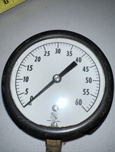 Vintage Ashcroft 1850 USA Pressure  Gauge Steampunk  3.5” Diameter 0-60 AMC-4289 - £23.91 GBP