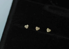 14ct Solid Gold Delicate Heart Stud Zirconia  Earrings  14K, tiny, unisex, helix - £79.19 GBP