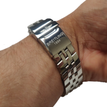 Stainless Steel Bracelet Top Quality for Breitling Watch 22mm Silver - £42.09 GBP