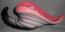1950s Hull Pottery CORNUCOPIA PLANTER Pink - Black MADE IN OHIO - $39.59
