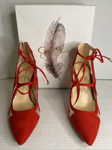 Jessica Simpson Women&#39;s Red Strappy Stiletto Heels Size 7.5 Party Shoes - $49.50