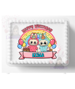 Fuzzy Teeth Monsters Edible Image Labu Birthday Cake Topper Frosting Sheet - $16.14+