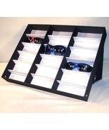 HORIZONTAL PORTABLE SUNGLASS COVERED 18 PAIR DISPLAY TRAY STANDUP sungla... - £21.29 GBP