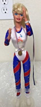 1996 Mattel Olympic Gymnast Barbie Blond Hair Blue Eyes Knees  Elbows Bend - £12.86 GBP