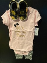 Little Treasure Girl&#39;s 3 Piece Set &quot;Got It From My Mama 9-12 Months *NEW... - $14.99