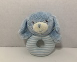 Little Me Kids Preferred small plush ring baby toy rattle blue striped p... - £6.25 GBP