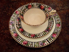 Art Deco~c1910-42-ALLERTON&#39;S of Staffordshire TEA TRIO~Pattern 3641-No c... - £28.17 GBP