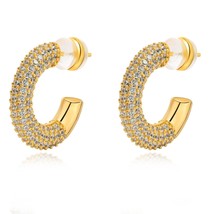 Sahira Jewelry Design Women's Demi Pave Hoop Earrings Size One Size - €34,74 EUR