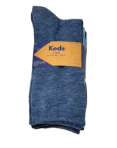 Keds Everyday Crew Socks Women 6-10 Blue Solids 6 Pair Casual - $14.85