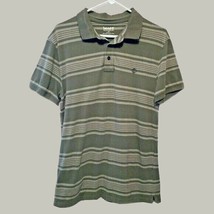 Timberland Mens Polo Shirt Large Green Striped Casual Work Shirt - £9.22 GBP