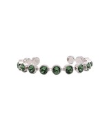 Rebecca Bangle With Round Green Swarovski Crystals in Stainless Steel - £181.53 GBP