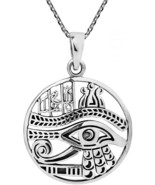 Eye Of Horus Magical Egyptian Amulet .925 Sterling Silver Necklace - £99.01 GBP