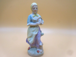 Vtg Porcelain Figurine Women with Dog Made in Occupied Japan - $10.89