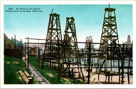 Vtg Postcard California CA Summerland By the Sea Oil Wells in the Pacific UNP - £2.76 GBP