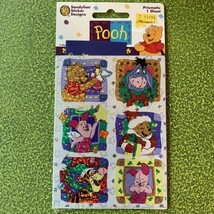 Vintage Sandylion Prismatic Disney Pooh Piglet Tigger Christmas Stickers Sealed - £11.66 GBP