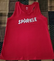 &quot;Celebrate&quot; Brand ~ SPARKLE ~ Red Cotton Tank Top ~ Girl&#39;s Size XXLarge ... - £17.78 GBP