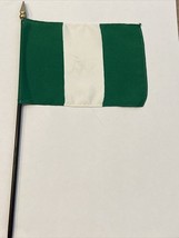 Nigeria Mini Desk Flag - Black Wood Stick Gold Top 4” X 6” - $6.85 CAD