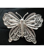 Leyla Silver Filigree Butterfly Brooch - £101.67 GBP