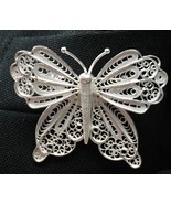 Leyla Silver Filigree Butterfly Brooch - $4,772.98 MXN