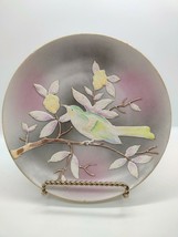 Vintage Hand-painted Moriage Bird Tree Berry Multi-Color Decorative Plate 7&quot; - £15.50 GBP