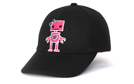 Clover Patch Adjustable Black Cap - Pink Robot - $15.00