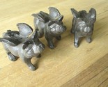 3 Cast Iron FLYING PIG Statue Farm Paper Weight Garden Rustic Figurine D... - $19.99
