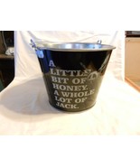 Jack Daniel&#39;s Tennessee Honey Whisky Galvanized Metal Ice Bucket with ha... - £46.91 GBP