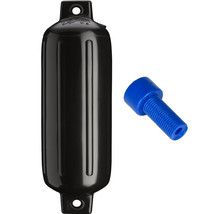 Polyform G-4 Twin Eye Fender 6.5&quot; x 22&quot; - Black w/Adapter [G-4-BLACK] - £25.21 GBP