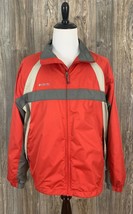 Columbia Jacket Mens XL Red/Grey Wind Breaker Spring/Fall Zip Pockets Mesh Lined - £17.15 GBP