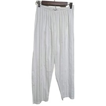 P Jamas Large White Tina Tonal Stripe Pajama Pants Wide Leg Elastic Waist  - $69.99