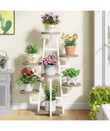 Modern Industrial Indoor Multi-Tier Plant Stand with White Metal Frame - $240.42 CAD