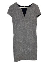 Banana Republic Sheath Dress Navy Blue White Textured Tweed Lined Stretch NEW 2 - £38.63 GBP