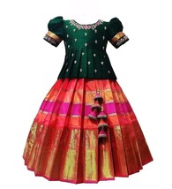 indian lehenga choli set for kids girls dress south Indian traditional - £37.13 GBP