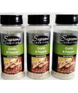 LOT 3 x 12 oz Ea Supreme Tradition Garlic &amp; Pepper Seasoning SEALED PACKS - $22.76