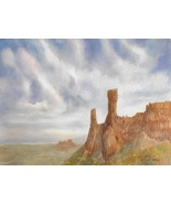 Original Watercolor Painting &quot;Ghost Ranch II&quot; by Ana Sharma - £143.85 GBP
