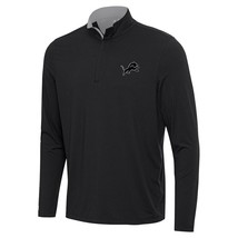 Men&#39;s Detroit Lions Antigua Blk/Silver Metallic Logo 1/4 Zip Pullover - Lg, NWT - £52.67 GBP