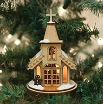 Old World Christmas Ginger Cottages Nativity Chapel Christmas Ornament 80003 - £15.88 GBP