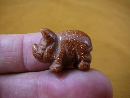 (Y-PIG-510) baby orange piglet PIG Piggy gemstone FIGURINE carving I lov... - £6.77 GBP