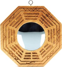 4 Inch (Convex) Feng Shui Wood Chinese Bagua Mirror - £19.40 GBP