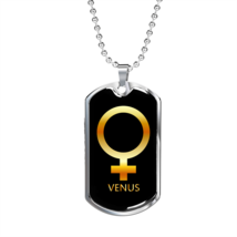 Zodiac and Astrology Symbol of the Planet Venus Zodiac Necklace Stainless Steel - £37.06 GBP+