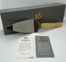 Katy Briscoe Cake Knife, 24k Gold Plated Handle, Home Collection New In Box 10.5 - £72.53 GBP