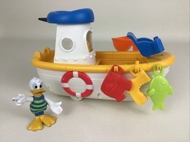 Mickey Mouse Clubhouse Quacky Fishin&#39; Boat Set Vehicle Donald Duck 2014 Mattel - £21.76 GBP